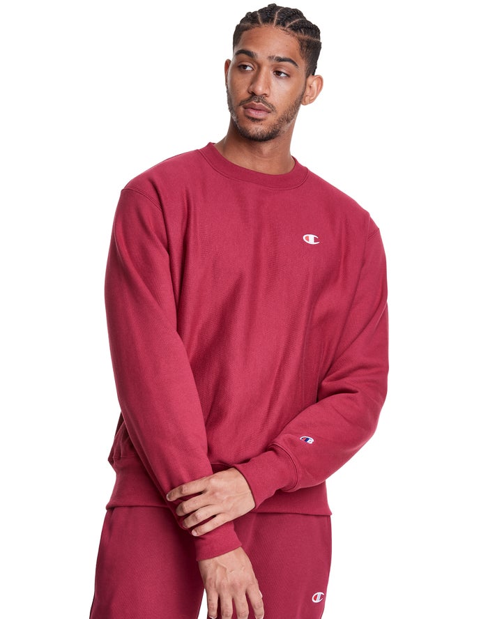 Champion Sweatshirt Heren - Rood - Reverse Weave Crew ( 862103-WNY )